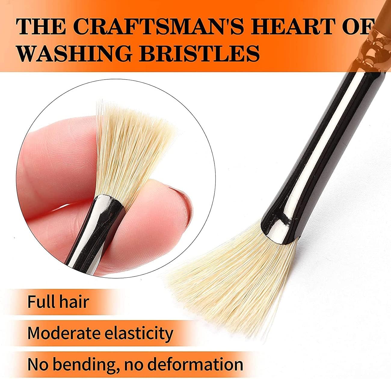 Paint Brush Set 12pcs, Natural Hog Bristle Long Handle Professional Artist Brushes Anti-Shedding, Art Supplies for Kids and Adults for Acrylic and Oils Painting, Watercolor, Face Painting Craft - Image 2